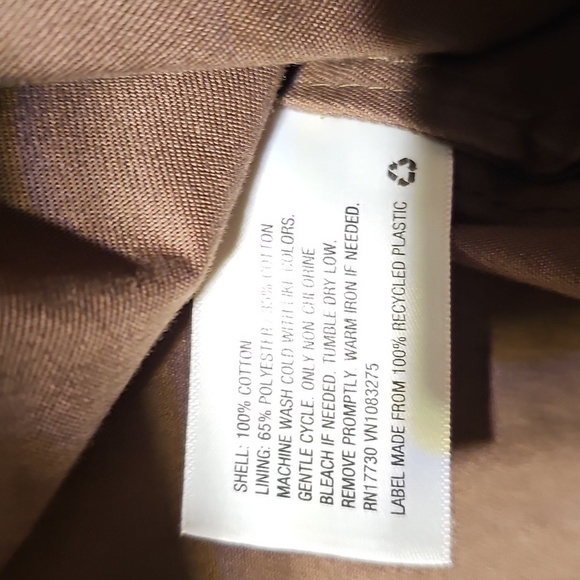 Men's Merona Brown Waxed Canvas 100% Cotton Field Jacket Large - Picture 4 of 5